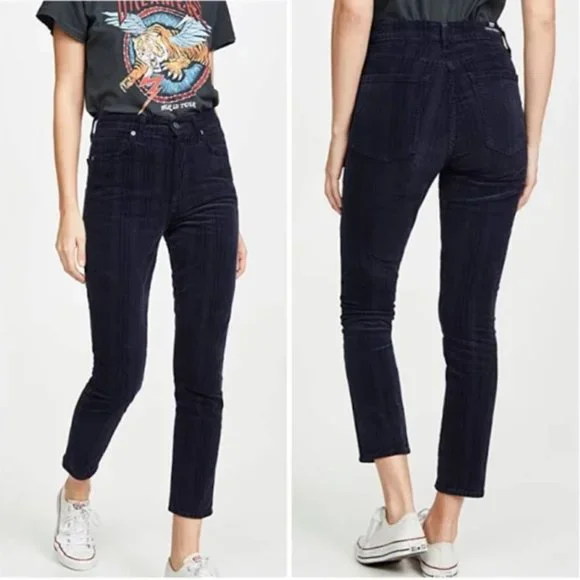 Citizens of Humanity Black Corduroy Olivia High Rise Ankle Size 26 🖤 - Picture 2 of 11